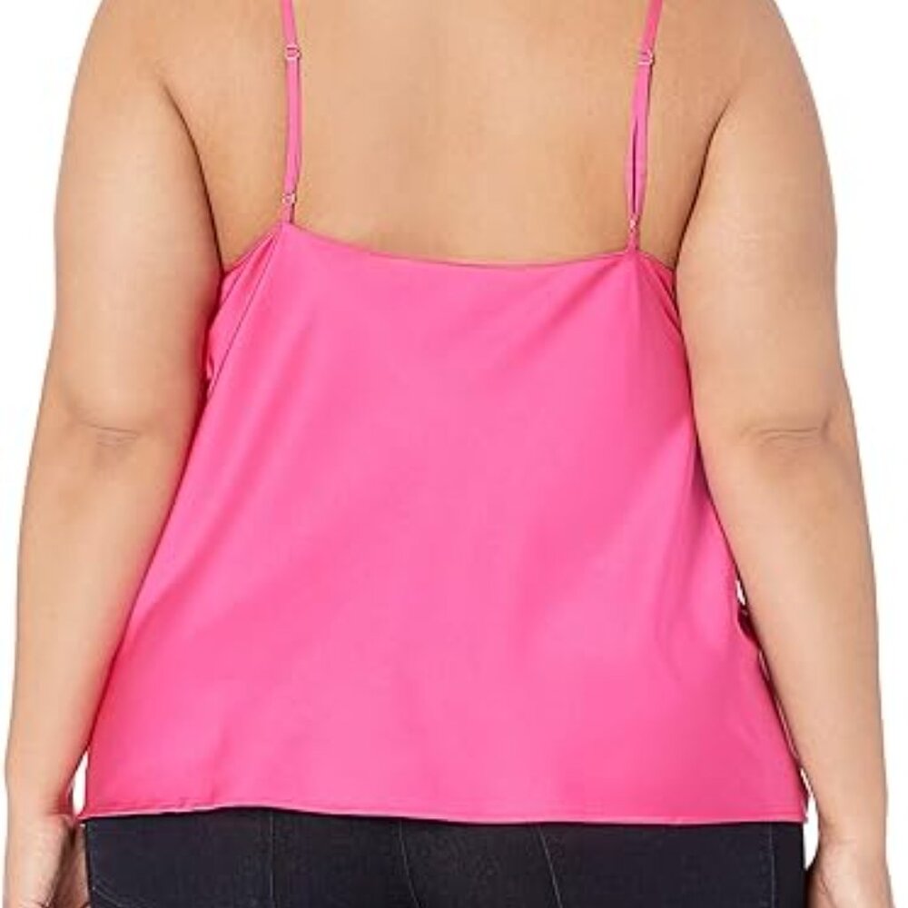 The Drop Women's Christy Cowl Neck Cami Silky Stretch Top, Hot Pink - Picture 4 of 9